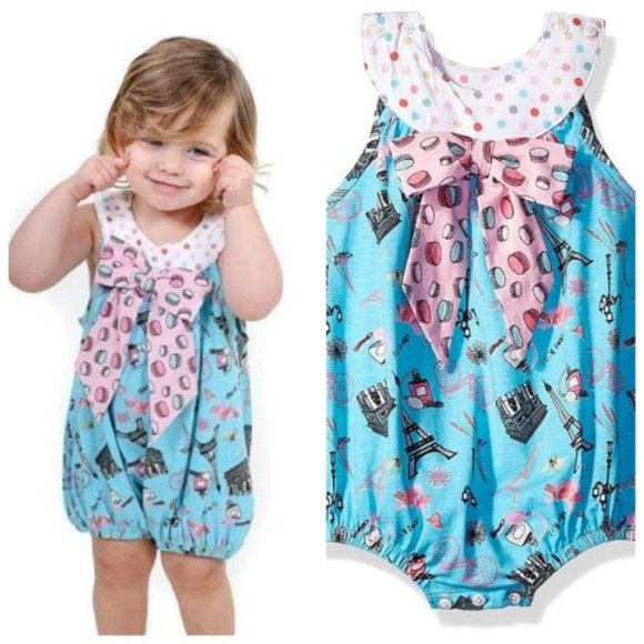 Jelly The Pug Girls Sun Suit Bubble Romper Summer Outfit Size 24M - Picture 1 of 6